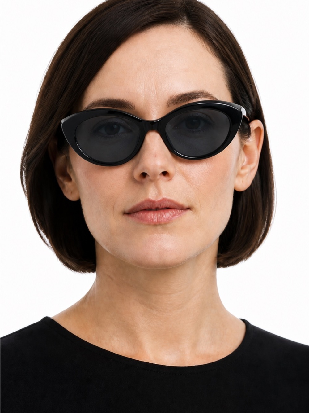 Classic Black Cat-Eye Women's Sunglasses - Black